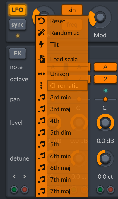 Context menu