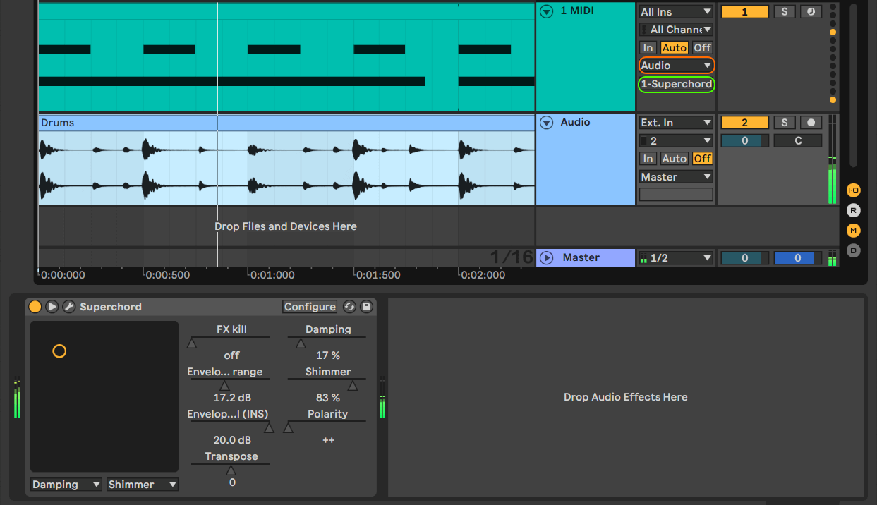 Ableton Live instrument routing