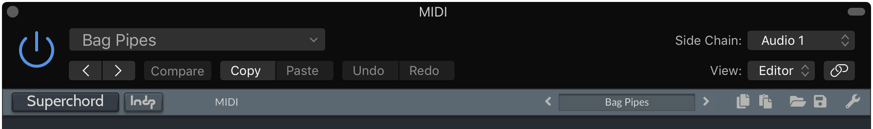 Logic Pro X Side Chain setting in plug-in editor