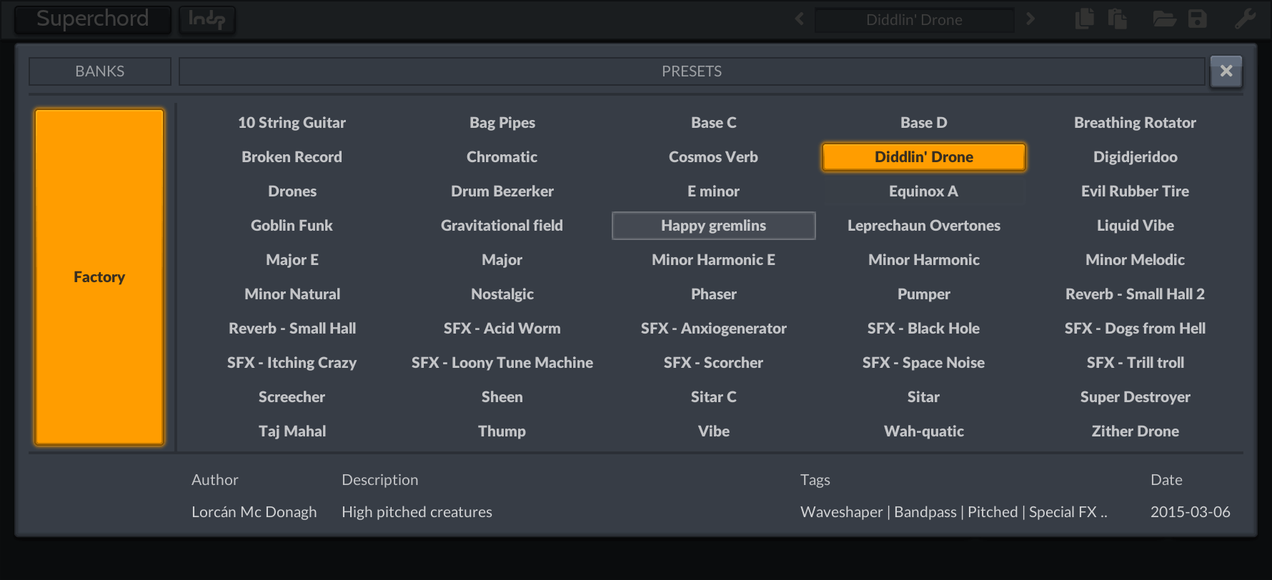 Preset manager