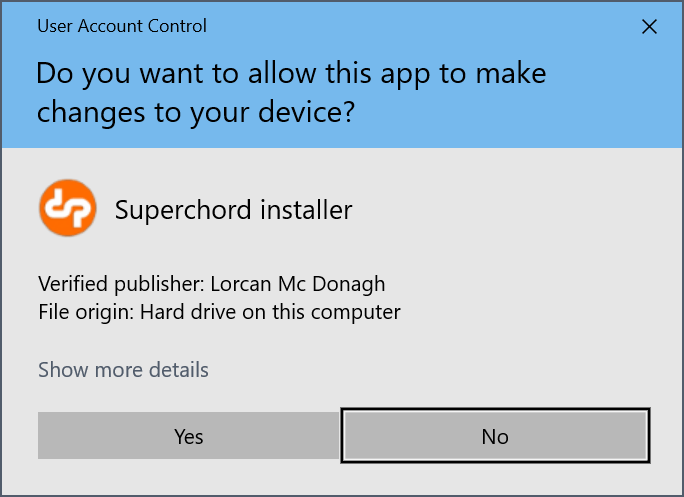 .Windows User Account Control dialog