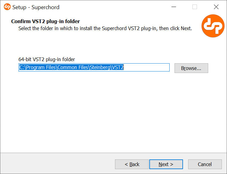 VST2 plug-in folder selection